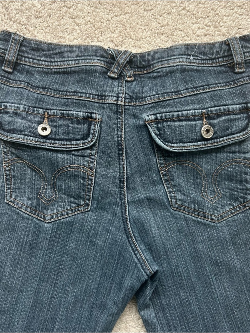 Women’s Gray-Blue Flare Jeans - Picture 3 of 8